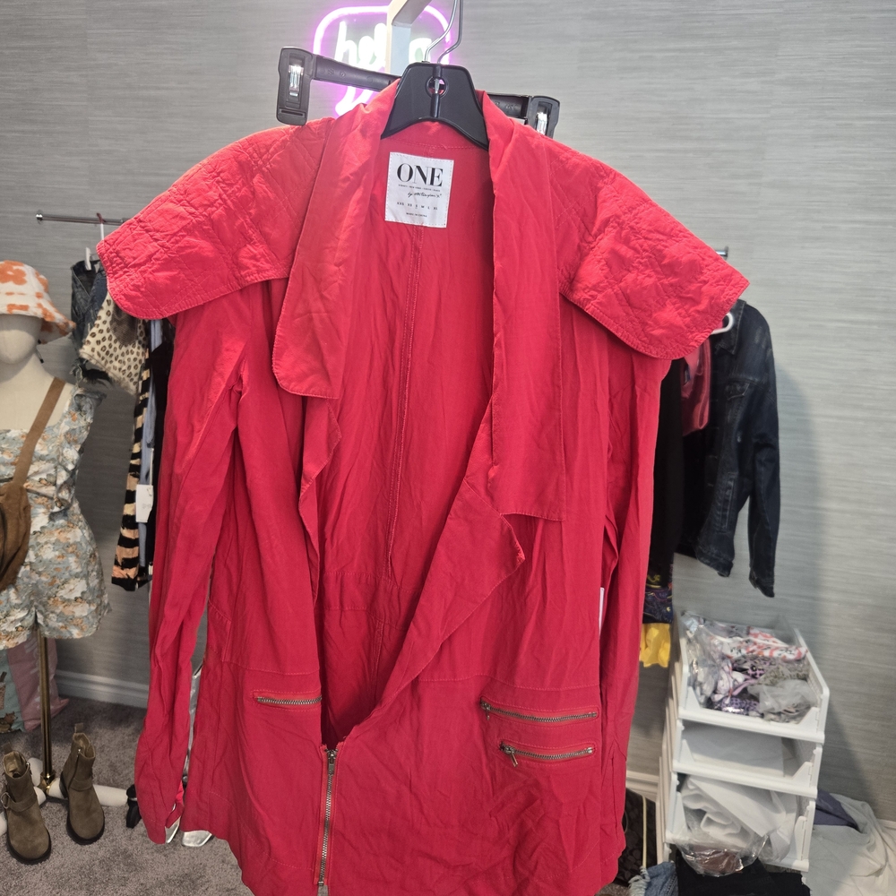One Teaspoon Red Blazer/ Jacket Lightweight Casual
